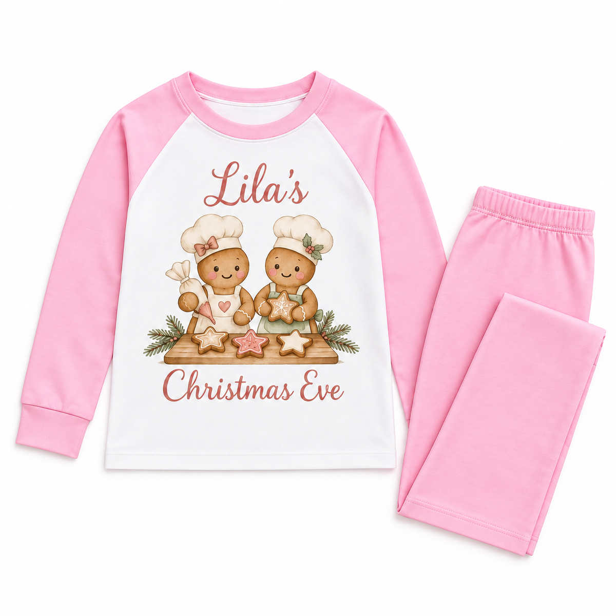 Personalised Girls Gingerbread Christmas Eve Pyjamas – Christmas Bakery