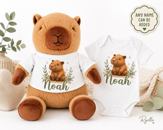 Personalised Highland Cow Baby Gift – Teddy, Vest or Bundle