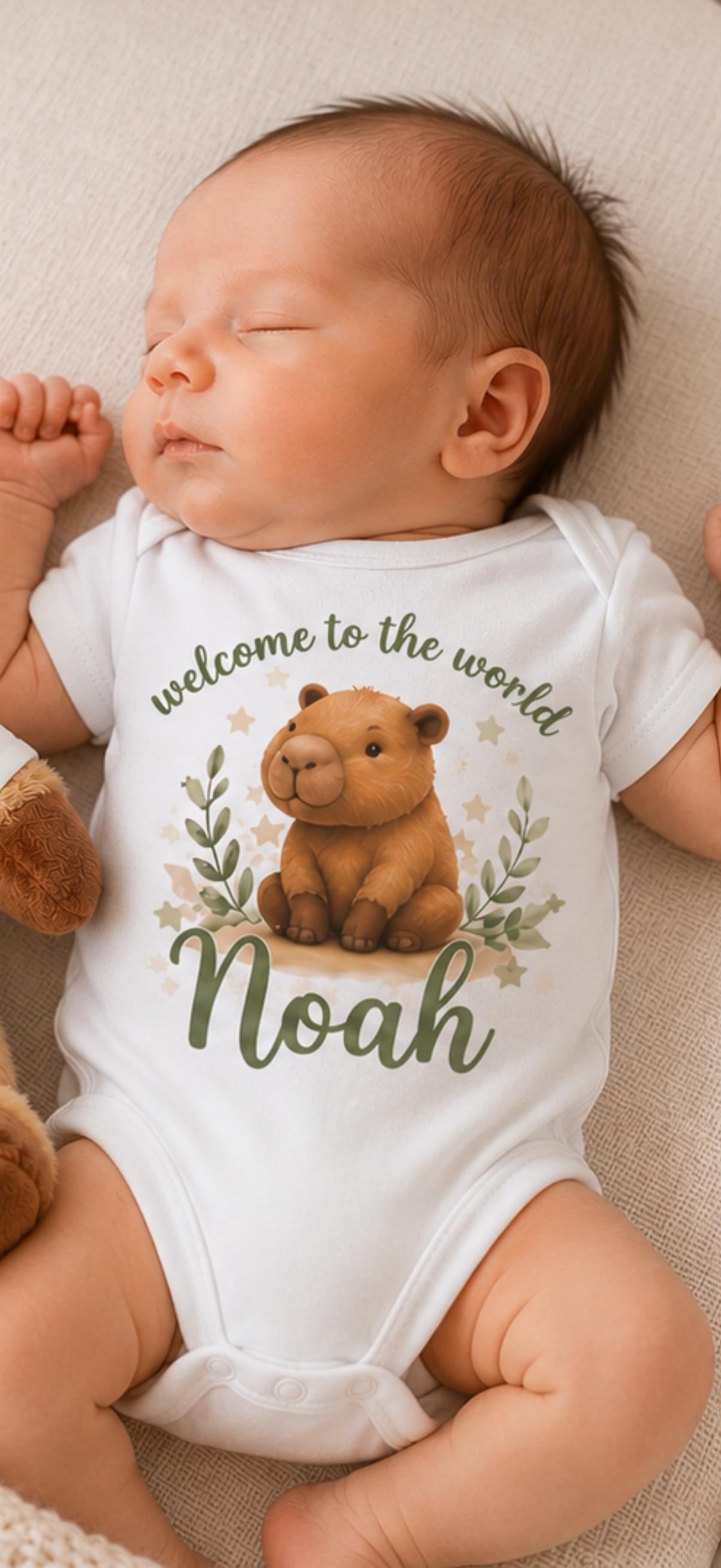Personalised Highland Cow Baby Gift – Teddy, Vest or Bundle