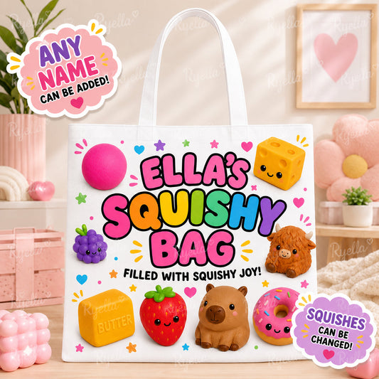 Personalised Squishy Tote Bag – Kids Squishy Storage Bag