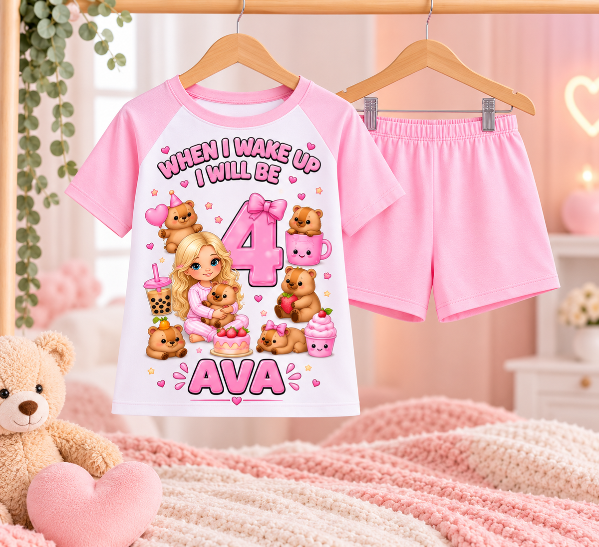 Personalised Capybara Birthday Pyjamas – When I Wake Up PJs