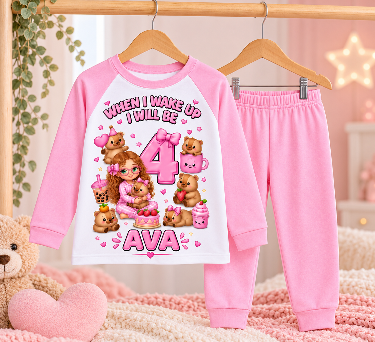 Personalised Capybara Birthday Pyjamas – When I Wake Up PJs