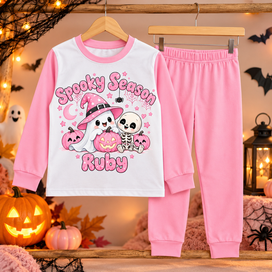 Personalised Girls Spooky Season Pyjamas | Halloween Pyjamas