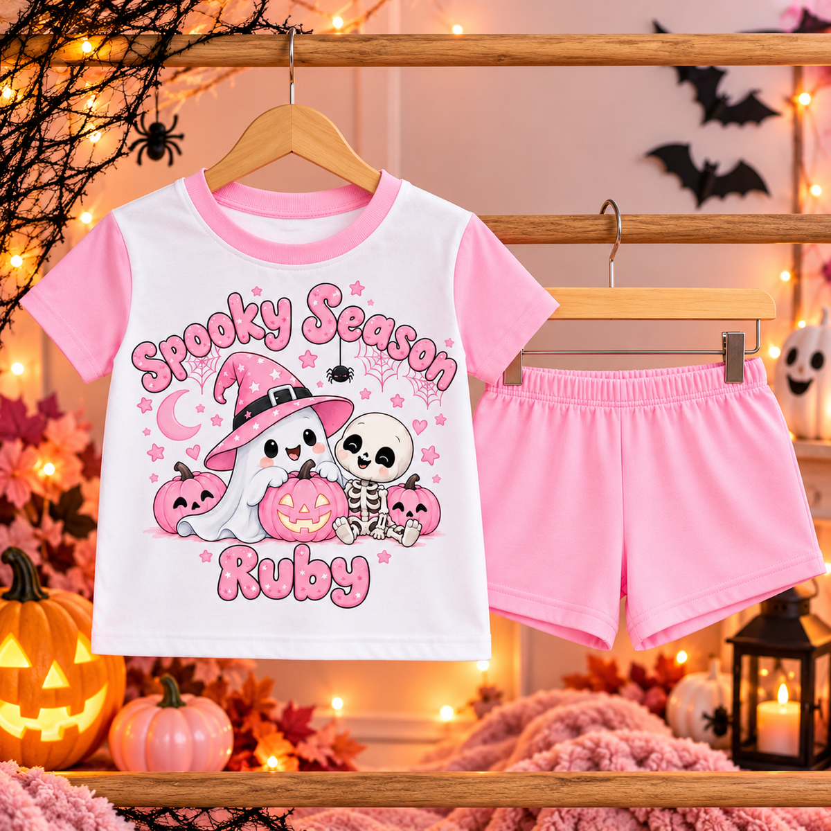 Personalised Girls Spooky Season Pyjamas | Halloween Pyjamas
