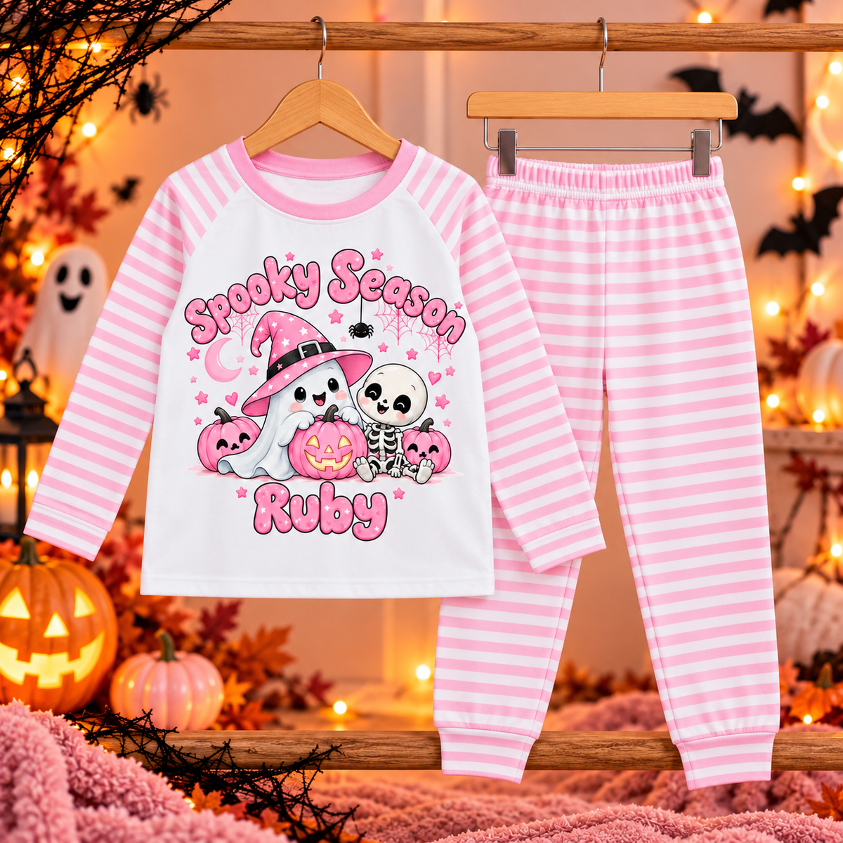 Personalised Girls Spooky Season Pyjamas | Halloween Pyjamas