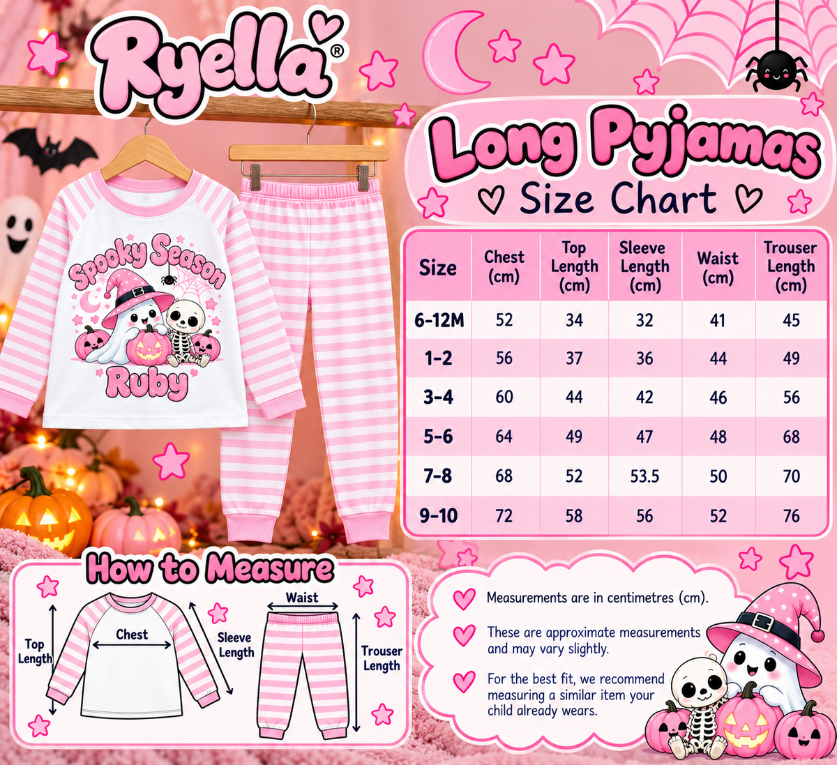 Personalised Girls Spooky Season Pyjamas | Halloween Pyjamas