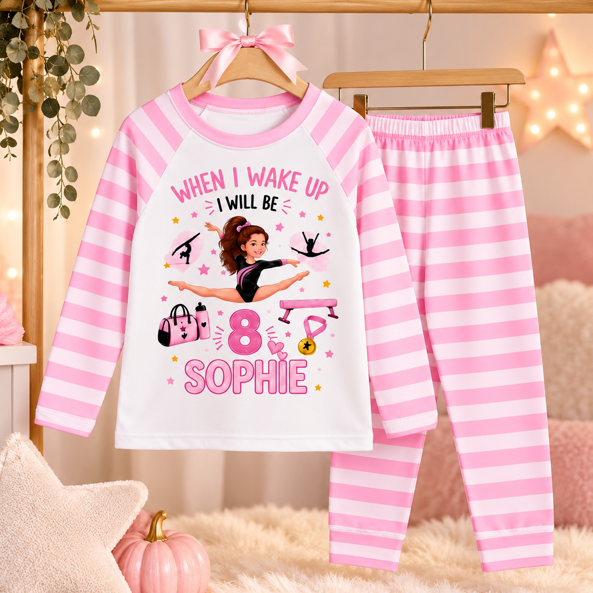 Personalised Gymnastics Pyjamas – Girls Birthday PJs