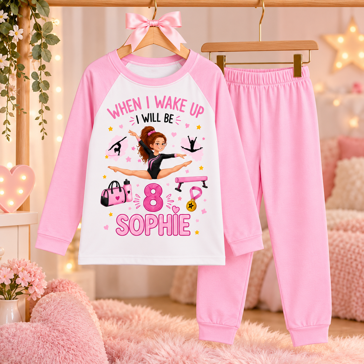 Personalised Gymnastics Pyjamas – Girls Birthday PJs