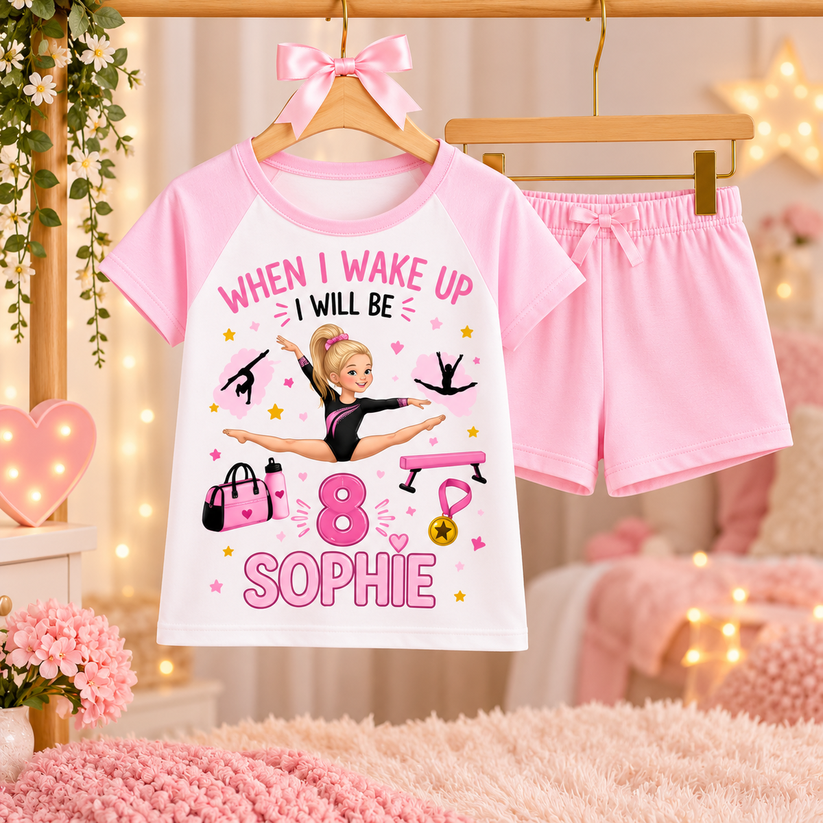 Personalised Gymnastics Pyjamas – Girls Birthday PJs