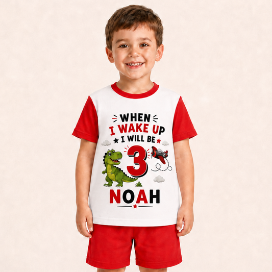 Personalised Boys Dinosaur Birthday Pyjamas – Custom Name & Age