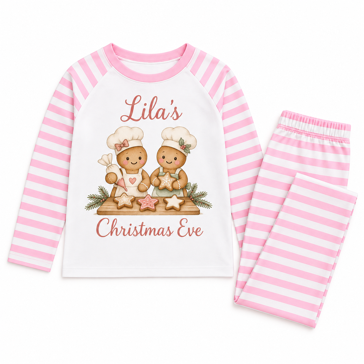 Personalised Girls Gingerbread Christmas Eve Pyjamas – Christmas Bakery