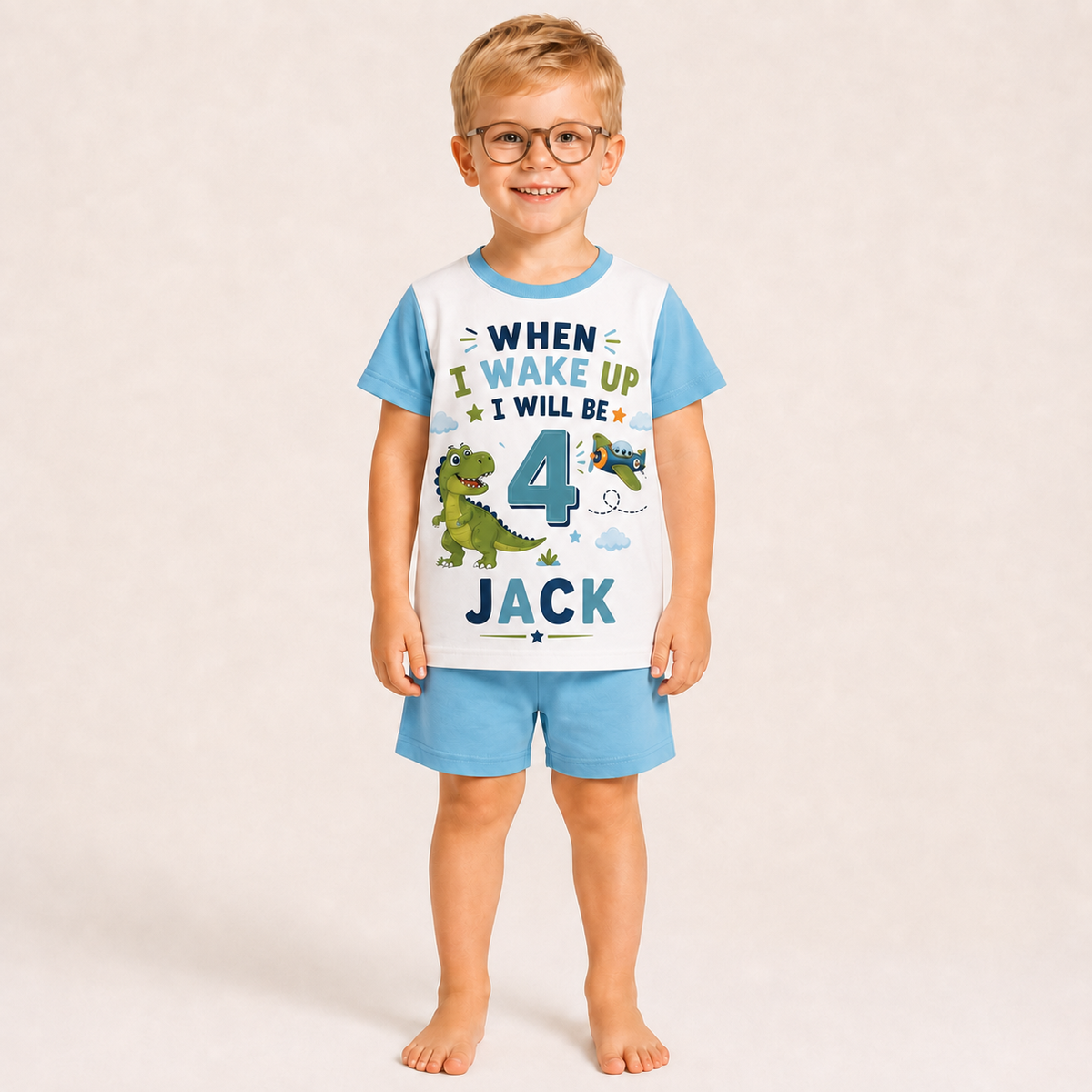 Personalised Boys Dinosaur Birthday Pyjamas – Custom Name & Age