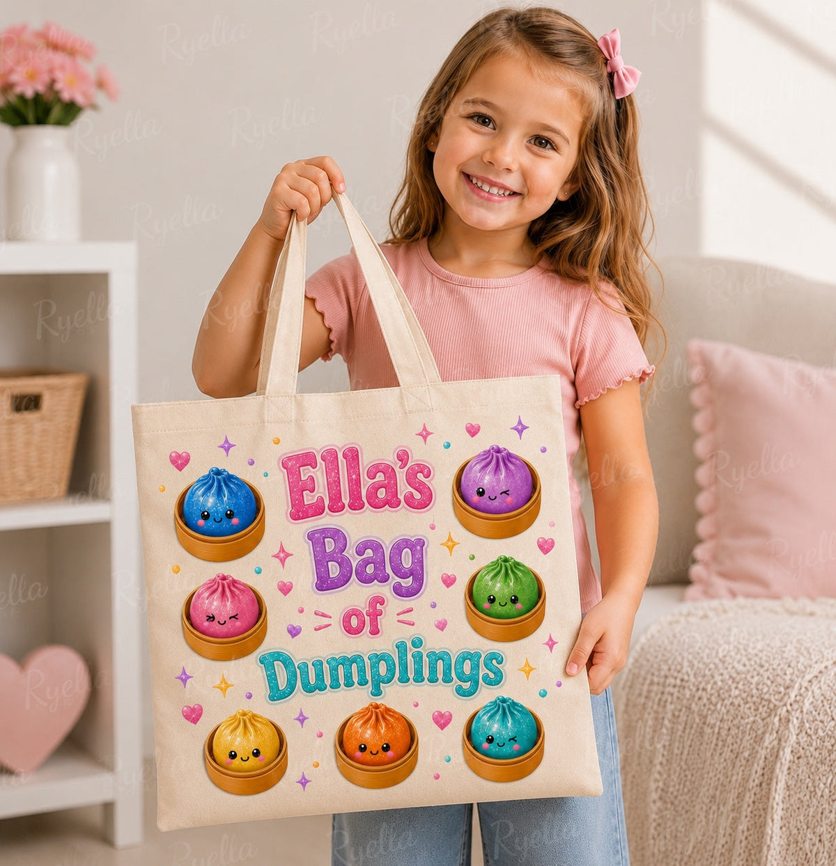 Personalised Dumpling Tote Bag – Squishy Storage Bag