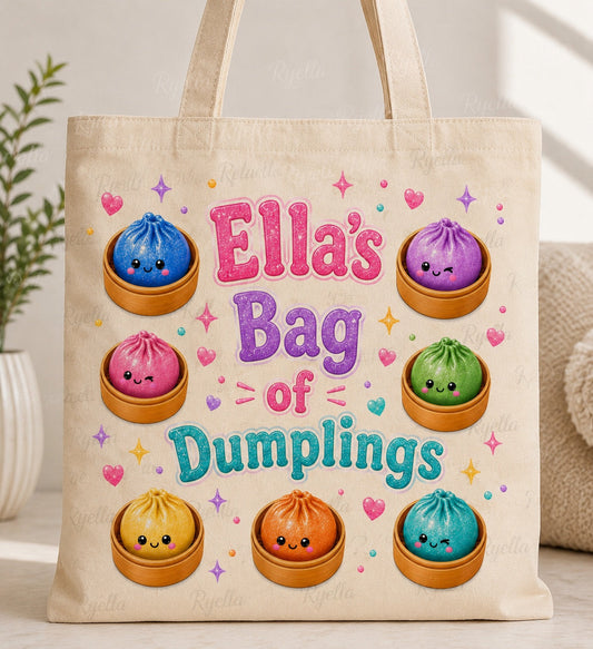 Personalised Dumpling Tote Bag – Squishy Storage Bag