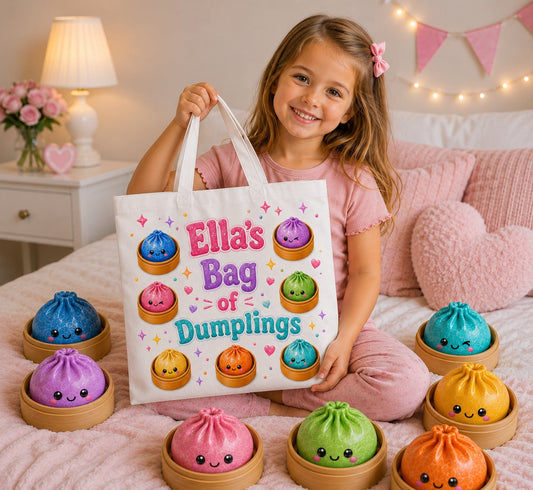 Personalised Dumpling Tote Bag – Squishy Storage Bag
