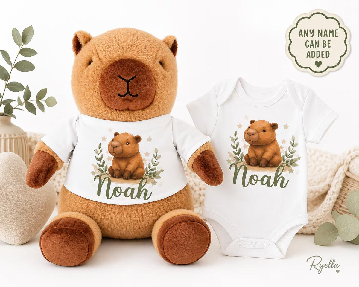 Personalised Highland Cow Baby Gift – Teddy, Vest or Bundle
