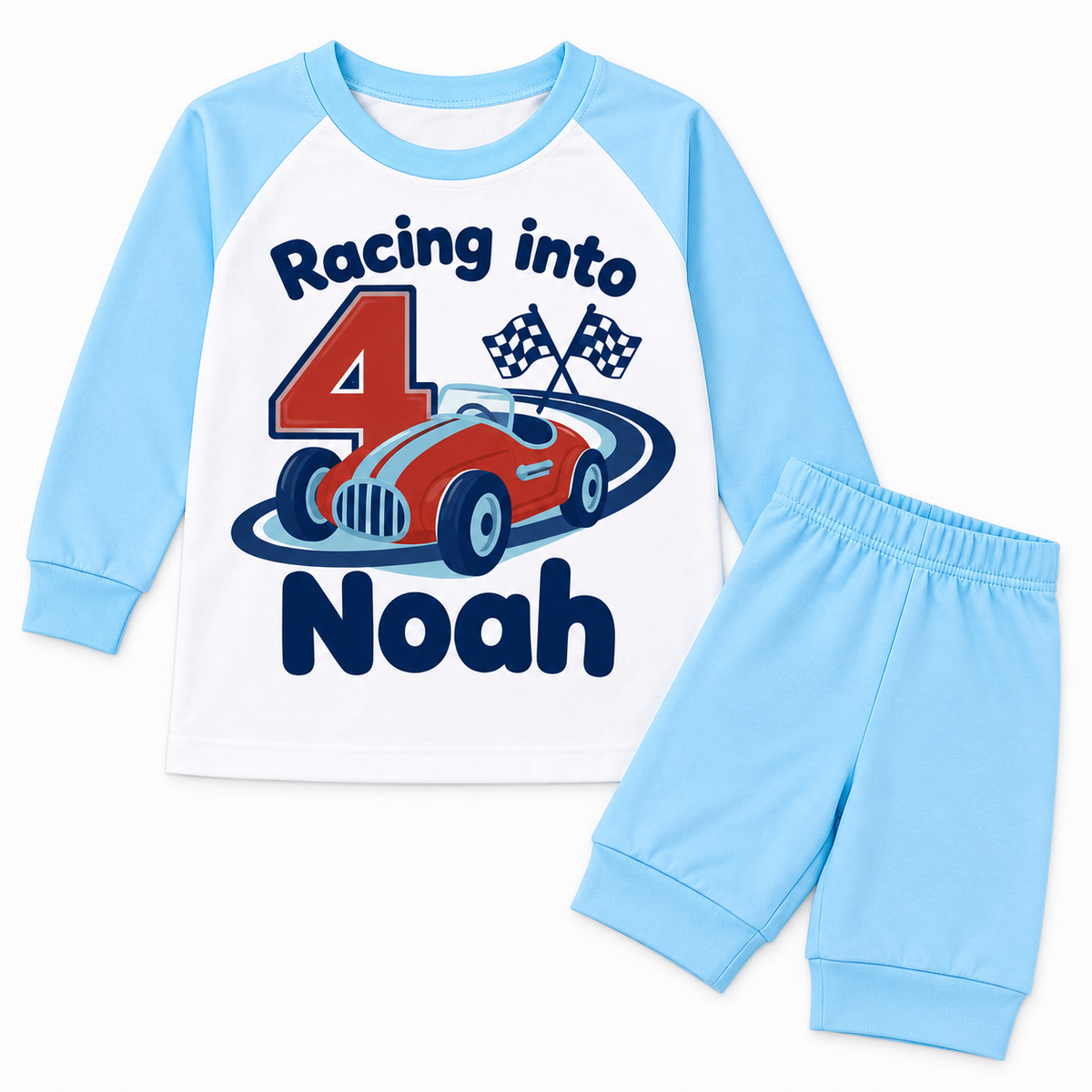Personalised Boys Racing Car Birthday Pyjamas – Racing Into