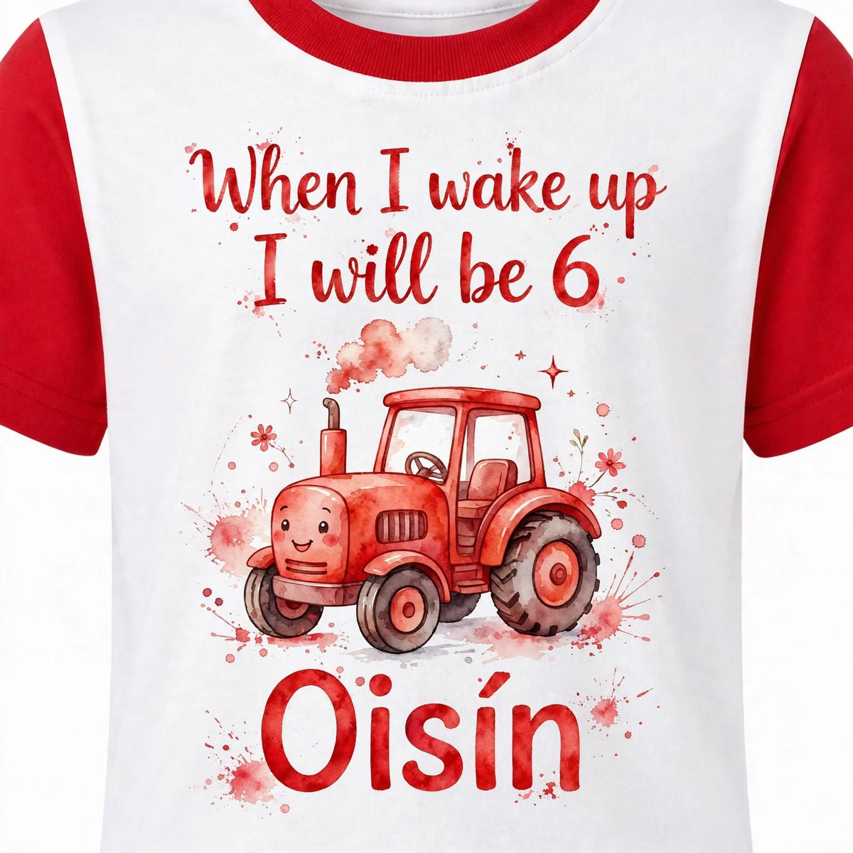 Personalised Red Tractor Birthday Pyjamas – When I Wake Up