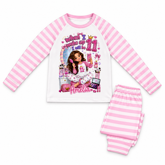 Personalised 11th Birthday Pyjamas – When I Wake Up I Will Be 11