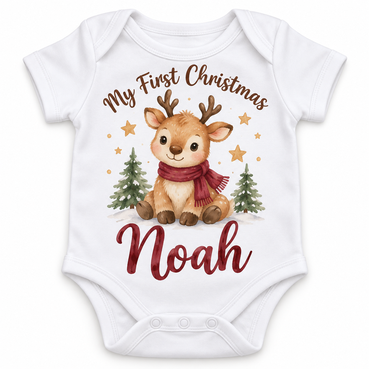 Personalised My First Christmas Baby Vest – Reindeer