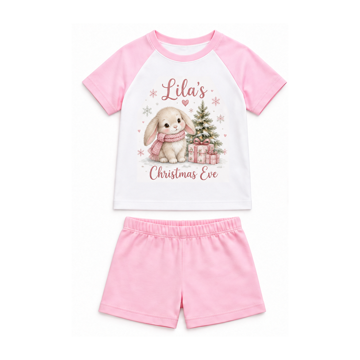 Personalised Girls Christmas Eve Pyjamas – Winter Bunny