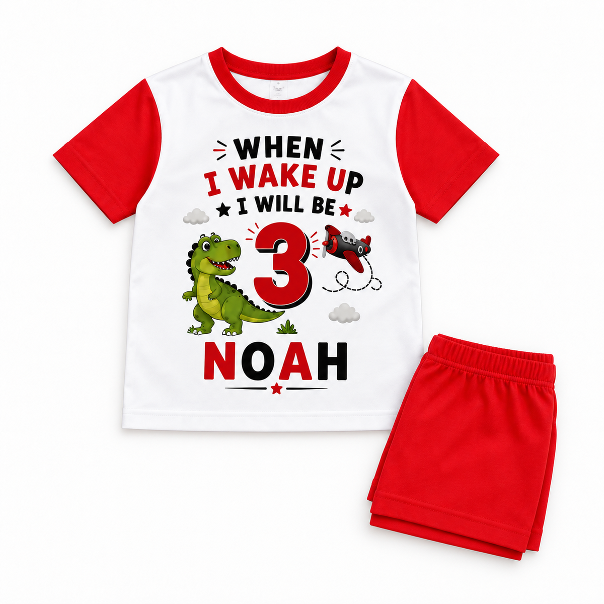 Personalised Boys Dinosaur Birthday Pyjamas – Custom Name & Age