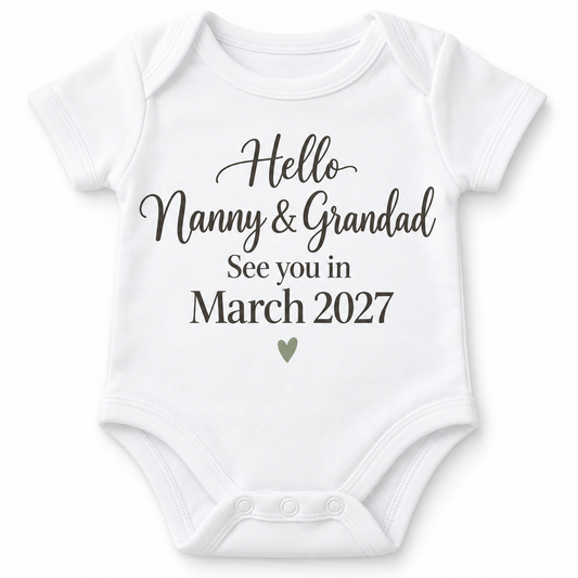 Personalised Grandparent Reveal Baby Vest – Pregnancy Announcement