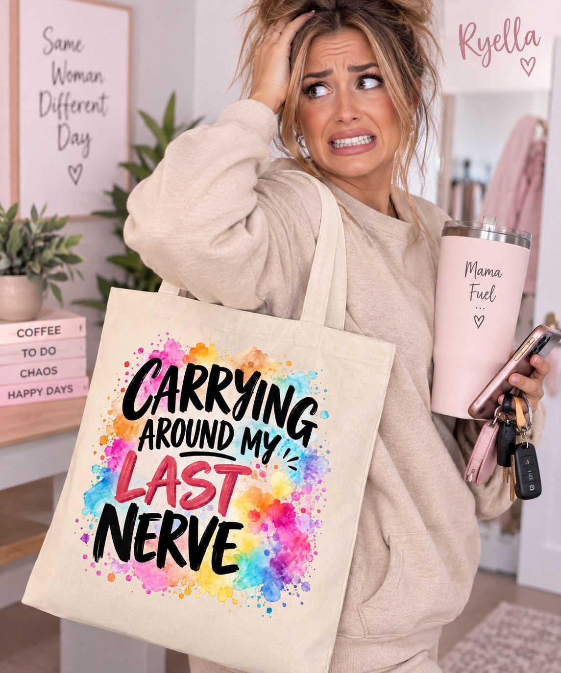 Carrying Around My Last Nerve Tote Bag – Funny Everyday Tote | Ryella