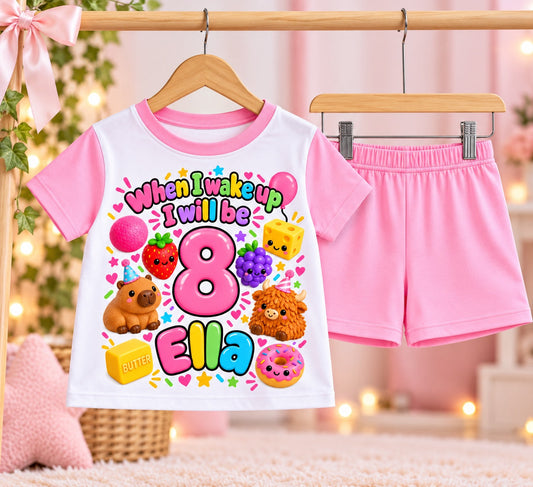 Personalised Girls When I Wake Up Birthday Pyjamas – Squishy Theme