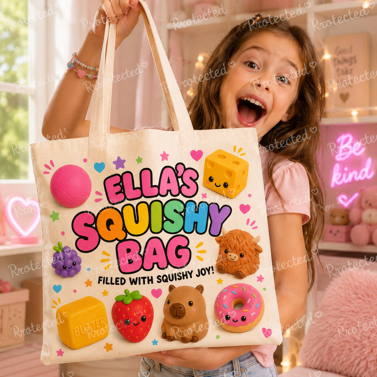 Personalised Squishy Tote Bag – Kids Squishy Storage Bag