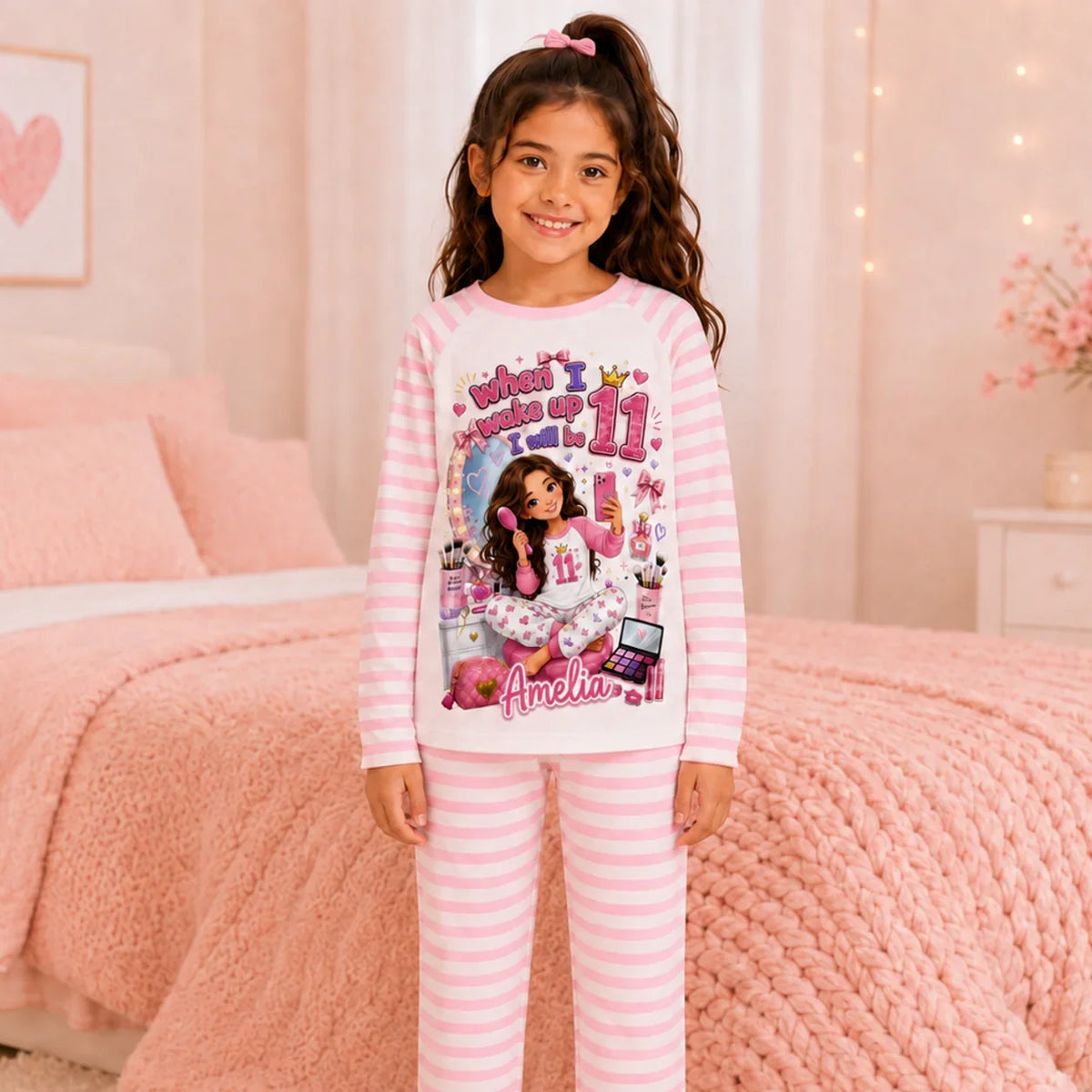 Personalised 11th Birthday Pyjamas – When I Wake Up I Will Be 11