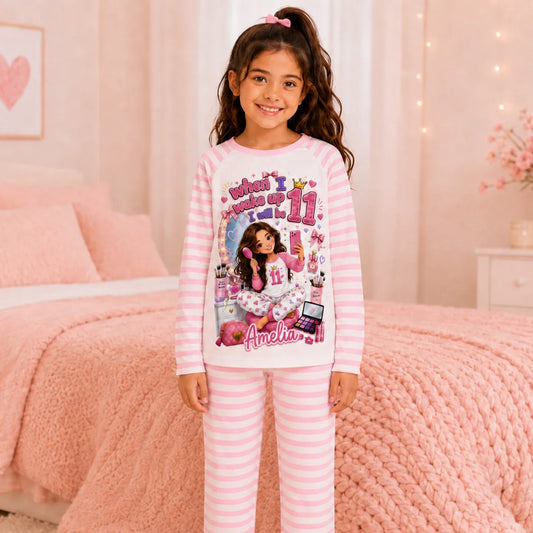 Personalised 11th Birthday Pyjamas – When I Wake Up I Will Be 11